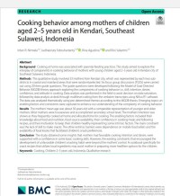 Cooking behavior among mothers of children aged 2–5 years old in Kendari, Southeast Sulawesi, Indonesia