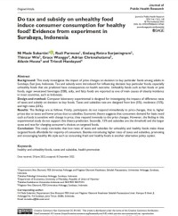 Do tax and subsidy on unhealthy food induce consumer consumption for healthy food? Evidence from experiment in Surabaya, Indonesia