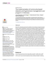 The implementation of community-based diabetes and hypertension management care program in Indonesia