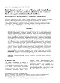 Early Development Process of drama and storytelling scripts as media for nutrition education on balanced diets among elementary school children