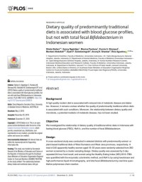 Dietary quality of predominantly traditional diets is associated with blood glucose profiles, but not with total fecal Bifidobacterium in Indonesian women