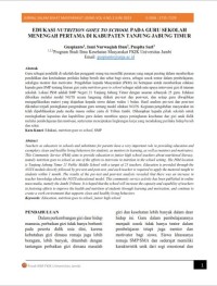 Image of EDUKASI NUTRITION GOES TO SCHOOL PADA GURU SEKOLAH  MENENGAH PERTAMA DI KABUPATEN TANJUNG JABUNG TIMUR