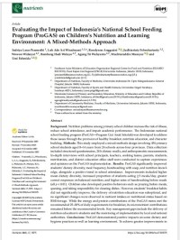 Image of Evaluating the Impact of Indonesia’s National School Feeding Program (ProGAS) on Children’s Nutrition and Learning Environment: A Mixed-Methods Approach