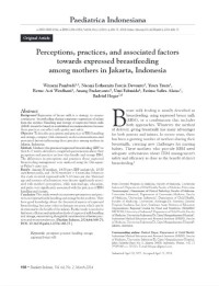 Image of Perception, practices and associatied factors towards expressed breasfeeding among mother in Jakarta, Indonesia