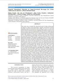 Image of Targeted Educational Materials on Sugar-Sweetened Beverages for Urban Adolescents in Jakarta: A Mixed-Methods Study