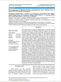 Image of The Experiences of Blended Training Implementation from Nutrition Goes to School (NGTS) Program in Indonesia