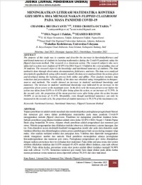 MENINGKATKAN LITERASI MATEMATIKA KONTEKS GIZI SISWA SMA MENGGUNAKAN FLIPPED CLASSROOM PADA MASA PANDEMI COVID-19