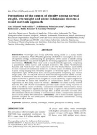 Perceptions of the causes of obesity among normal weight, overweight and obese Indonesian women: a mixed methods approach