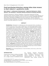 Food purchasing behaviour among urban slum women in East Jakarta: a qualitative study