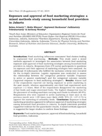 Exposure and approval of food marketing strategies: a mixed methods study among household food providers in Jakarta