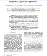 Profiles of peptide YY and ghrelin, levels of hunger and satiety, and ad libitum intake in obese and non-obese Indonesian women