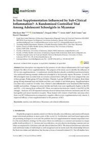 Is Iron Supplementation Influenced by Sub-Clinical Inflammation?: A Randomized Controlled Trial Among Adolescent Schoolgirls in Myanmar