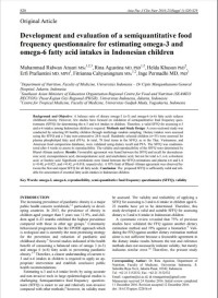 Development and evaluation of a semiquantitative food frequency questionnaire for estimating omega-3 and omega-6 fatty acid intakes in Indonesian children