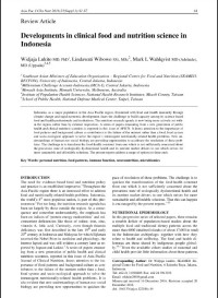 Developments in clinical food and nutrition science in Indonesia