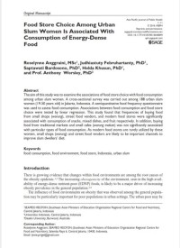 Food Store Choice Among Urban Slum Women Is Associated With Consumption of Energy-Dense Food
