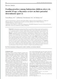 Feeding practices among Indonesian children above six months of age: a literature review on their potential determinants (part 2)