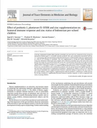 Effect of probiotic L. plantarum IS-10506 and zinc supplementation on humoral immune response and zinc status of Indonesian pre-school children