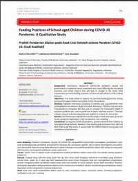 Feeding Practices of School-aged Children during COVID-19 Pandemic: A Qualitative Study