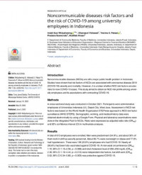 Noncommunicable diseases risk factors and the risk of COVID-19 among university employees in Indonesia