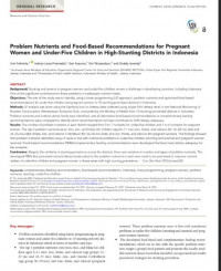 Problem Nutrients and Food-Based Recommendations for Pregnant Women and Under-Five Children in High-Stunting Districts in Indonesia