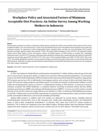 Image of Workplace Policy and Associated Factors of Minimum Acceptable Diet Practices: An Online Survey Among Working Mothers in Indonesia