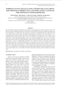 Image of Working Status, Social Eating and Diet Quality among the Indonesian Productive-Age Population: A Study of the Indonesian Food Barometer