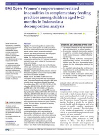 Image of Women’s empowerment-related inequalities in complementary feeding practices among children aged 6–23 months in Indonesia: a decomposition analysis