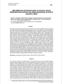 Image of Implementasi Nutrition  Goes to School  untuk meningkatkan Kesehatan siswa Madrasah  DI MTSN 6 Jakarta Timur