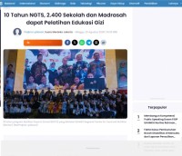Image of 10 Tahun NGTS, 2.400 Sekolah dan Madrasah dapat Pelatihan Edukasi Gizi