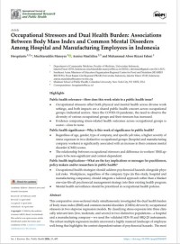Image of Occupational Stressors and Dual Health Burden: Associations Between Body Mass Index and Common Mental Disorders Among Hospital and Manufacturing Employees in Indonesia
