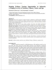 Image of Mapping Wellness Tourism Opportunities in Indonesia: A Scoping Overview of Nutrition, Culinary, Nature, and Spa