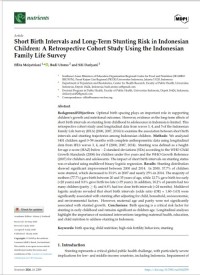 Image of Short Birth Intervals and Long-Term Stunting Risk in Indonesian Children: A Retrospective Cohort Study Using the Indonesian Family Life Survey