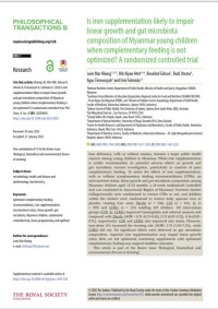Image of Is iron supplementation likely to impair linear growth and gut microbiota composition of Myanmar young children when complementary feeding is not optimized? A randomized controlled trial