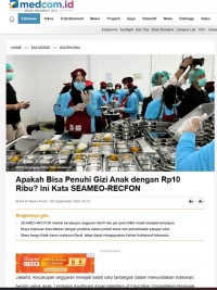 Image of Apakah Bisa Penuhi Gizi Anak dengan Rp10 Ribu? Ini Kata SEAMEO-RECFON