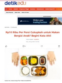 Image of Rp 10 Ribu Per Porsi Cukupkah untuk Makan Bergizi Anak? Begini Kata Ahli