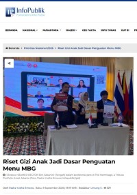 Image of Riset Gizi Anak Jadi Dasar Penguatan Menu MBG