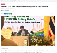 Image of SEAMEO RECFON Temukan Kekurangan Folat Anak Sekolah