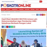 Image of Hasil Riset SEAMEO RECFON Antara Lain Rekomendasikan Agar Pemberian MBG Sebaiknya Berbasis Pangan Lokal
