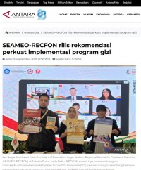 Image of SEAMEO-RECFON rilis rekomendasi perkuat implementasi program gizi