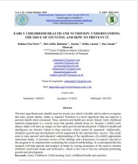 Image of EARLY CHILDHOOD HEALTH AND NUTRITION: UNDERSTANDING THE ISSUE OF STUNTING AND HOW TO PREVENT IT