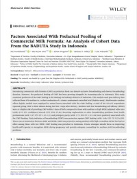 Image of Factors Associated With Prelacteal Feeding of Commercial Milk Formula: An Analysis of Cohort Data From the BADUTA Study in Indonesia