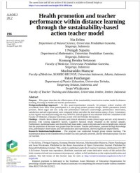 Image of Health promotion and teacher performance within distance learning through the sustainability-based action teacher model