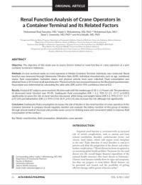 Renal Function Analysis of Crane Operators in a Container Terminal and its Related Factors