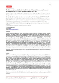 Food Insecurity Associated with Double-Burden of Malnutrition among Women in Reproductive Age in Ciampea Sub-district, Bogor, West Java