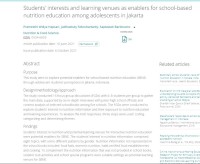Students’ interests and learning venues as enablers for school-based nutrition education among adolescents in Jakarta