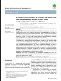 Nutritional status indicator and its correlation with mental health score among adolescents in Islamic boarding schools