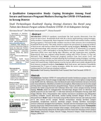 A Qualitative Comparative Study: Coping Strategies Among Food Secure and Insecure Pregnant Mothers During the COVID-19 Pandemic in Serang District