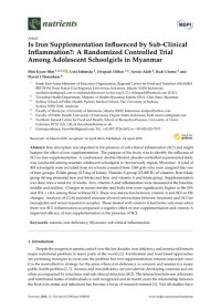 Is Iron Supplementation Influenced by Sub-Clinical Inflammation?: A Randomized Controlled Trial Among Adolescent Schoolgirls in Myanmar