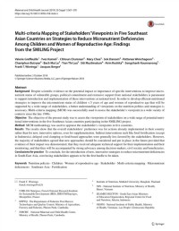 Multi-criteria Mapping of Stakeholders’ Viewpoints in Five Southeast Asian Countries on Strategies to Reduce Micronutrient Deficiencies Among Children and Women of Reproductive Age: Findings from the SMILING Project.)