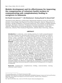 Module development and its effectiveness for improving the competencies of voluntary health workers in communicating safe complementary feeding tocaregivers in Indonesia